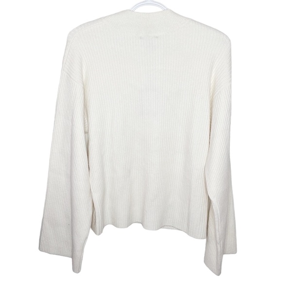 Marissa Webb Arie ribbed cashmere blend Henley sweater in cream size S - Picture 4 of 14